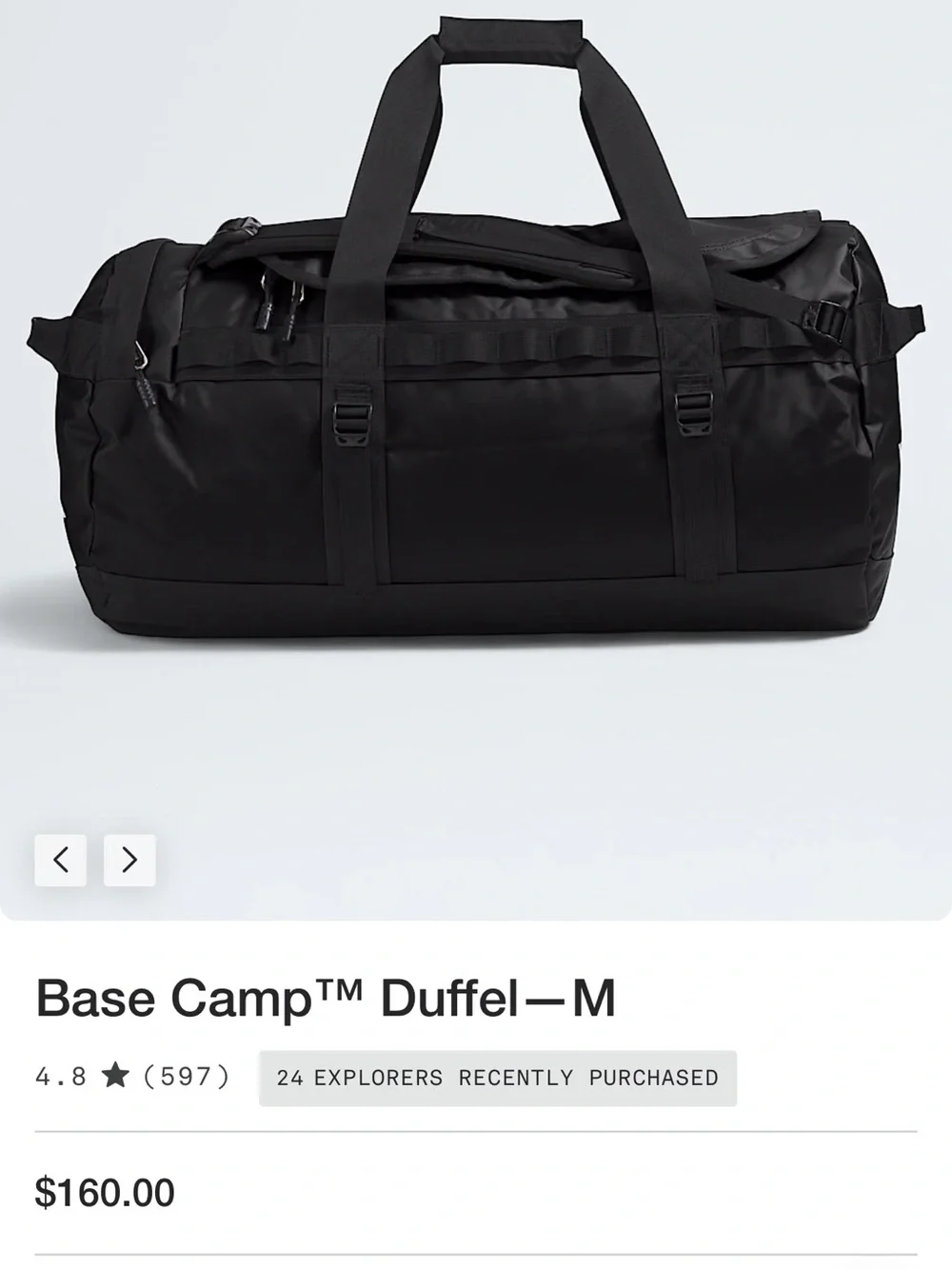 The North Face Black Base Camp Duffel - Medium - 71 Liters